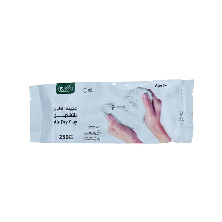 عجينة طين التشكيل بالهواء أبيض 250 جرام - ROCO