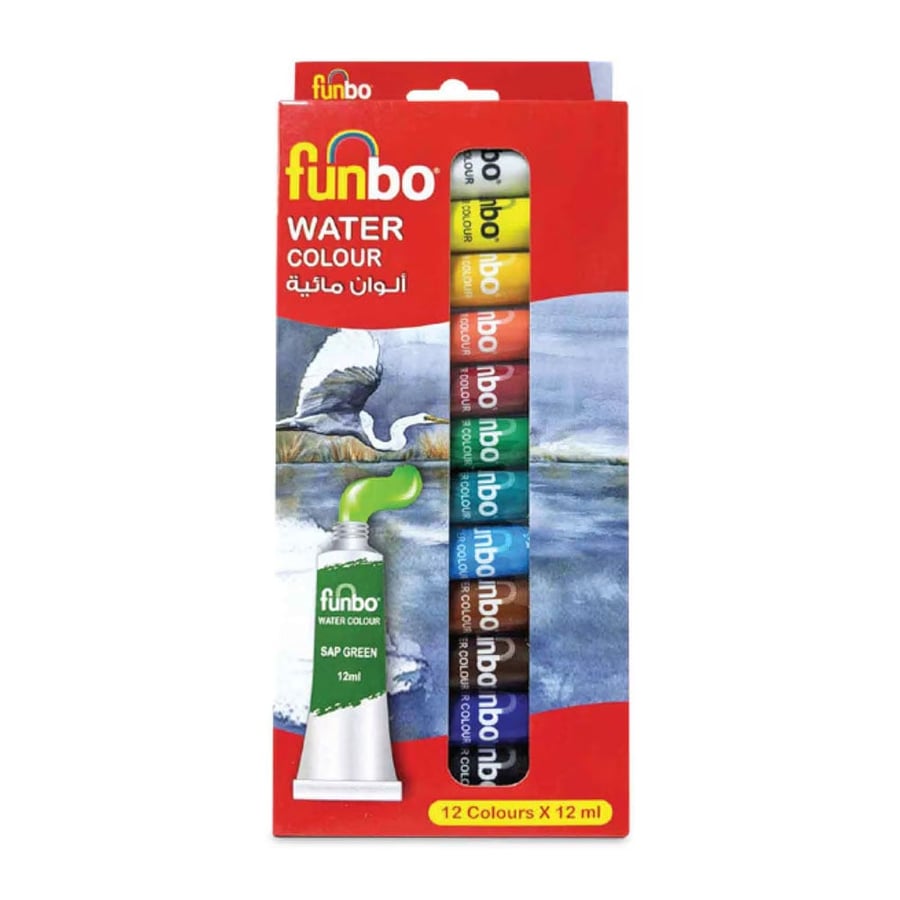طقم ألوان مائية 12 لون × 12 مل - FUNBO