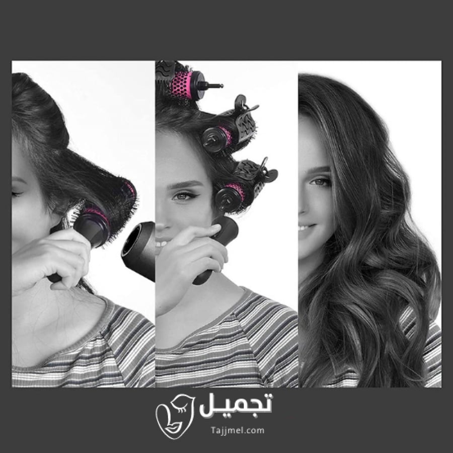 مجموعة فرش اسطوانية لتصفيف الشعر بالمجفف قابلة للفك