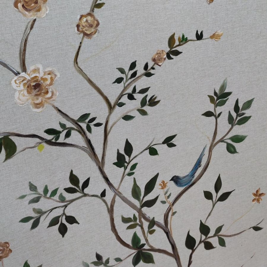 لوحة رسم يدوي غصن وورد
