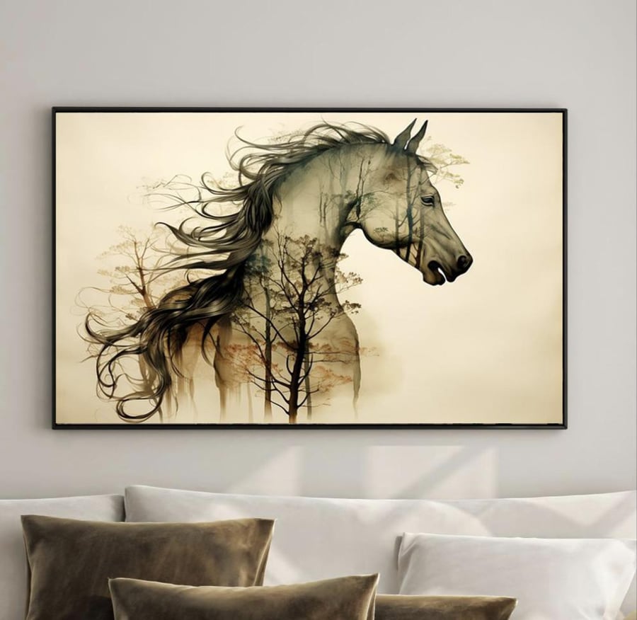 لوحه الخيل طباعة