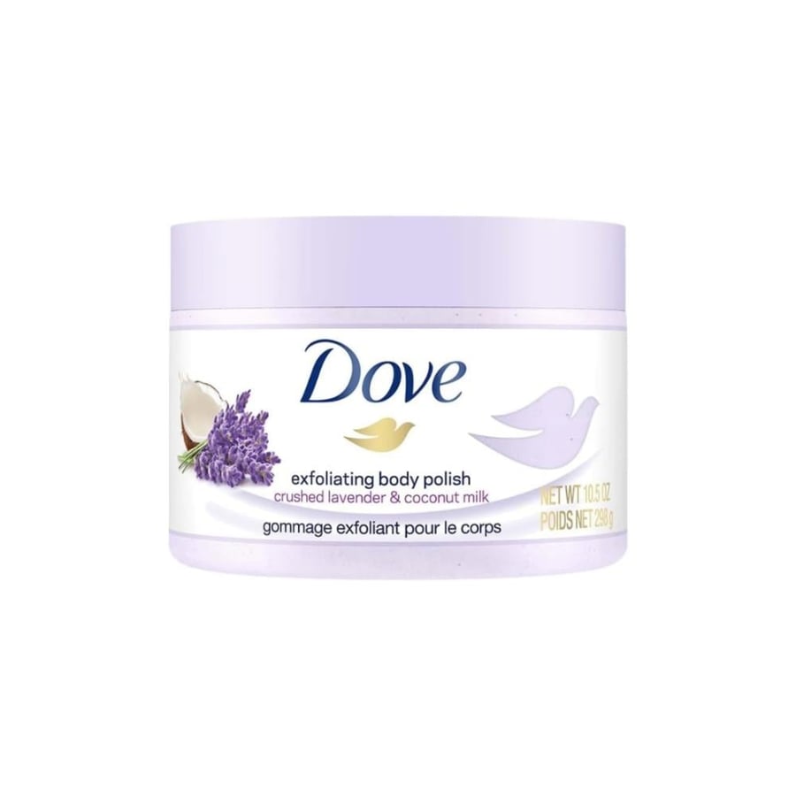 دوف (Dove) مقشر الجسم باللافندر وحليب جوز الهند – 298 جرام
