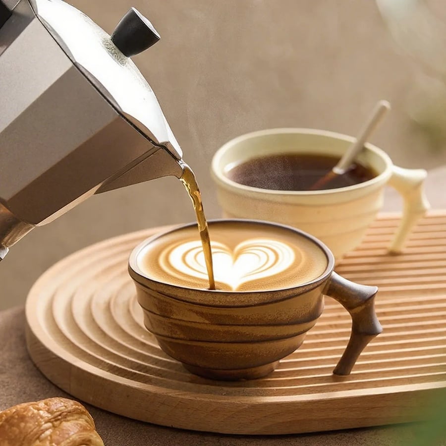 كوب سيراميك خمر 200ML مع صحن