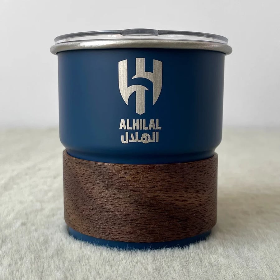 كوب قهوة ستانلس بشعار الهلال السعودي 300 مل