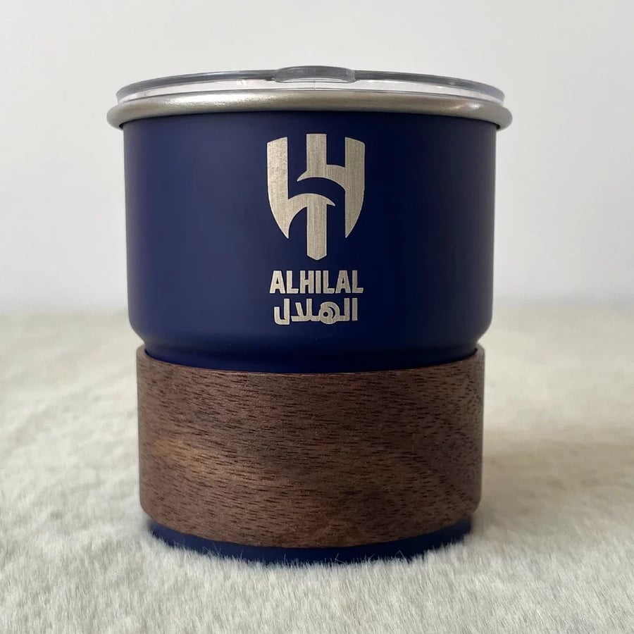 كوب قهوة ستانلس بشعار الهلال السعودي 300 مل