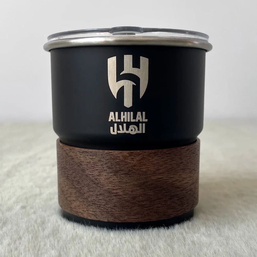 كوب قهوة ستانلس بشعار الهلال السعودي 300 مل