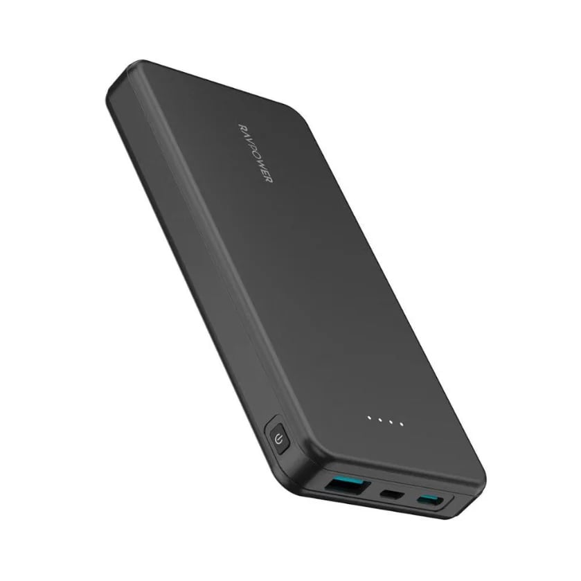 باور بنك 10000mAh بقدرة 15W بثلاث منافذ - راف باور (RAVPower) - أسود