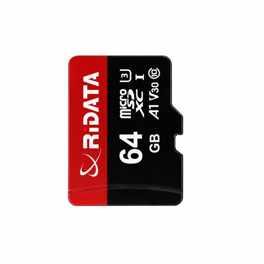 كرت ذاكرة مايكرو اس دي 64 جيجابايت مع محول من رايداتا - Gaming PLUS 4K (RiDATA 64GB MicroSDXC Flash Memory Card)