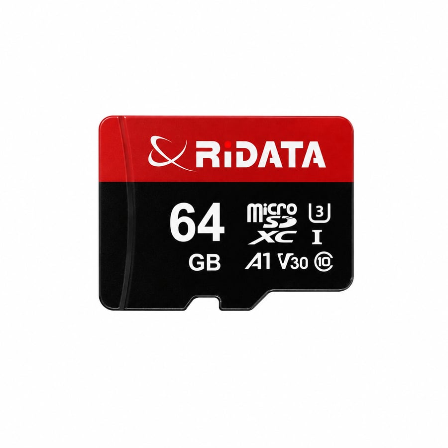 كرت ذاكرة مايكرو اس دي 64 جيجابايت مع محول من رايداتا - Gaming PLUS 4K (RiDATA 64GB MicroSDXC Flash Memory Card)