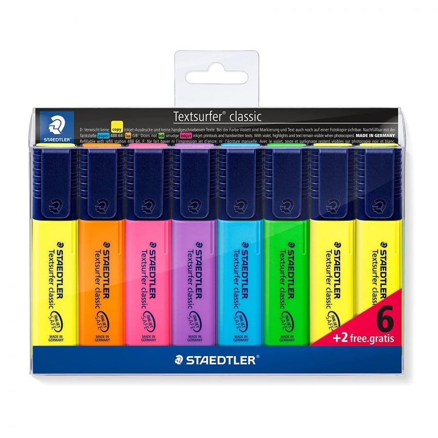 طقم أقلام تظهير بعدة ألوان 8 | STAEDTLER