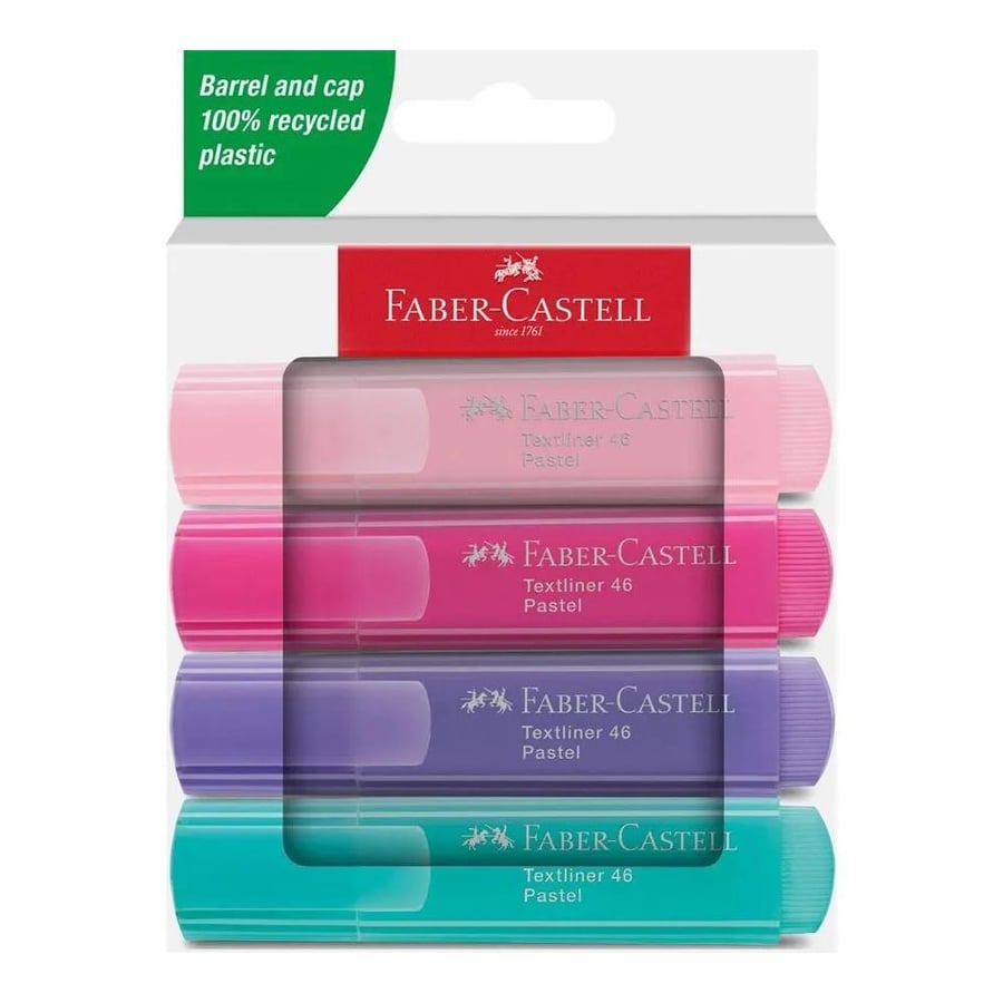 طقم أقلام تظهير بعدة ألوان 4 | FABER-CASTELL
