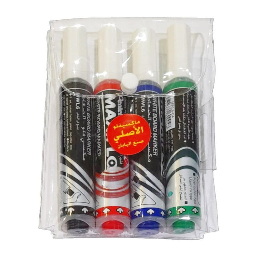 شدة أقلام سبورة مشطوف بعدة ألوان | Pentel MAXIFLO
