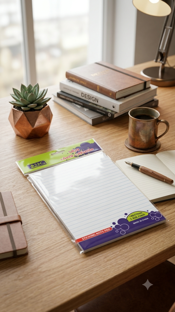 ورق ملاحظات لاصق أبيض مسطر طولي مقاس 148×210 مم من Sbc