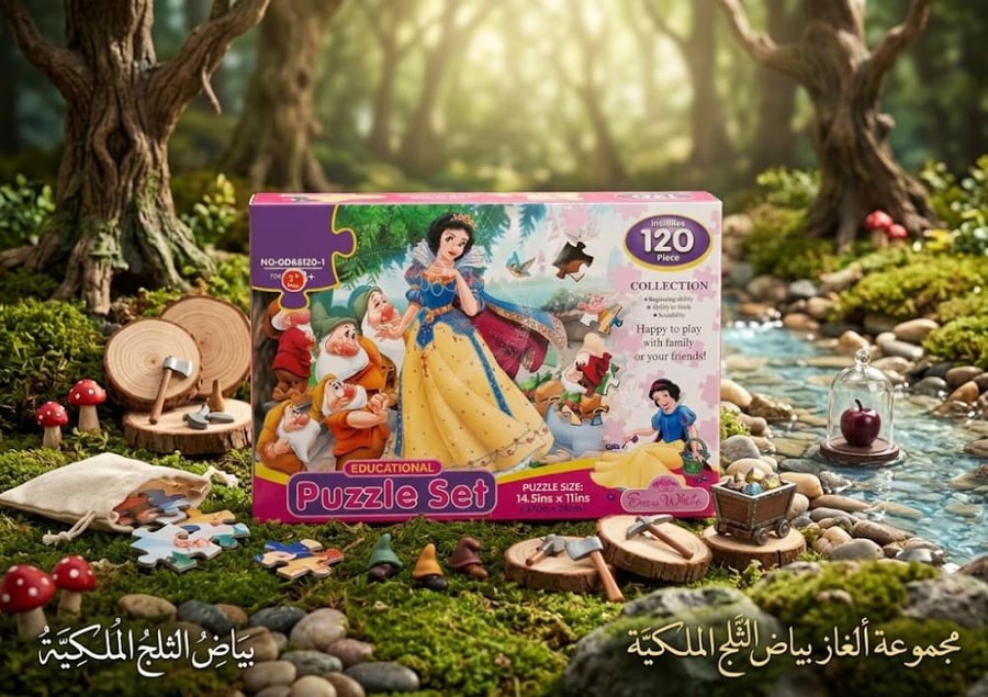 لعبة بازل تركيب سنوايت والأقزام السبعة (120 قطعة) - Snow White 120 Pcs Puzzle