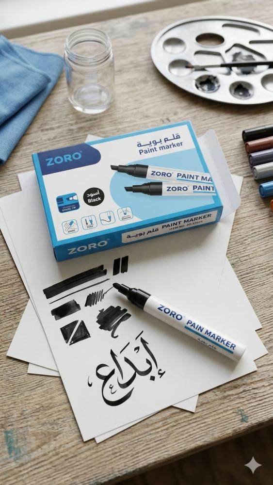 قلم بوية أسود رأس مشطوف زورو