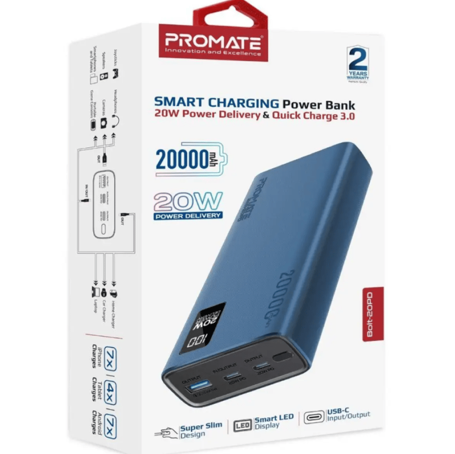 بطارية متنقلة لون ابيض  20K PROMATE