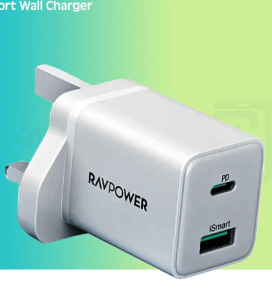 شاحن RAVPOWER ابيض 2PORT  20W