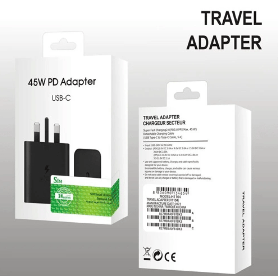 فيش شاحن منفذ 45W  TYP-C