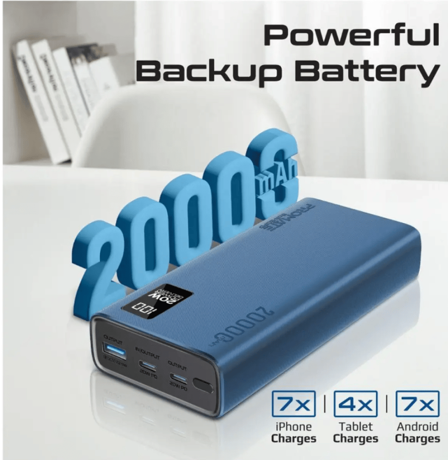 بطارية متنقلة لون ابيض  20K PROMATE