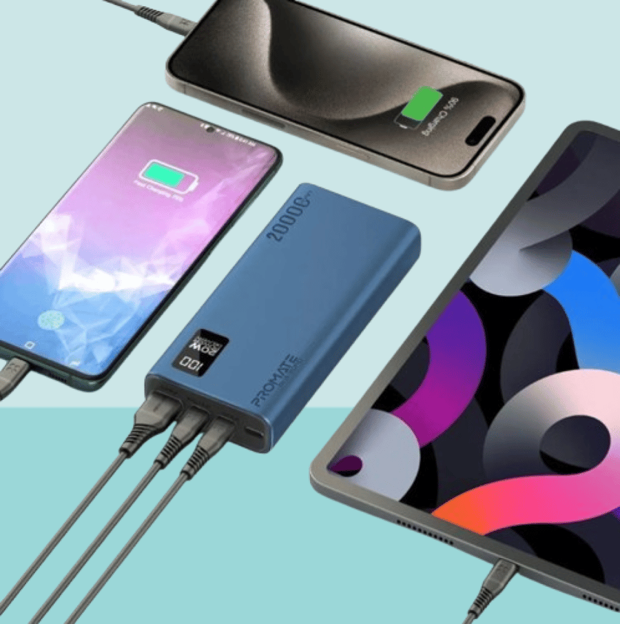 بطارية متنقلة لون ابيض 10000mah PROMATE