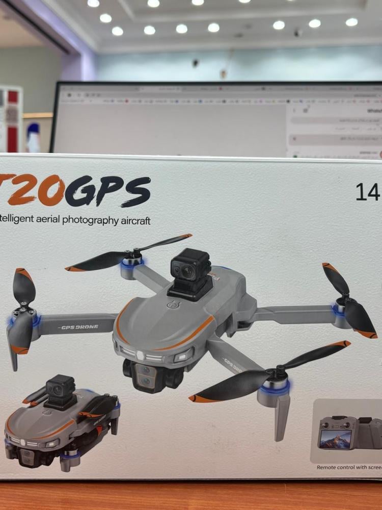 طائرة درون T20GPS: الخيار الأول للمبتدئين بطيران مستقر، نظام عودة تلقائي بالـ GPS، ومستشعر حماية من الاصطدام! تحكم احترافي بريموت مزود بشاشة مدمجة، وتصوير HD 1080p مع مستشعر عوائق ذكي سكان تبوك توصيل في اقل من ساعتين