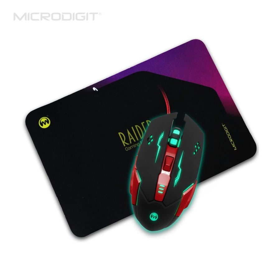 ماوس العاب سلكي مع لوحة ماوس RAIDER MD2011GM Wired Gaming Mouse With Mouse Pad