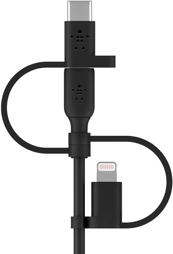 كيبل شاحن ثلاثي نايلون belkin-اسود