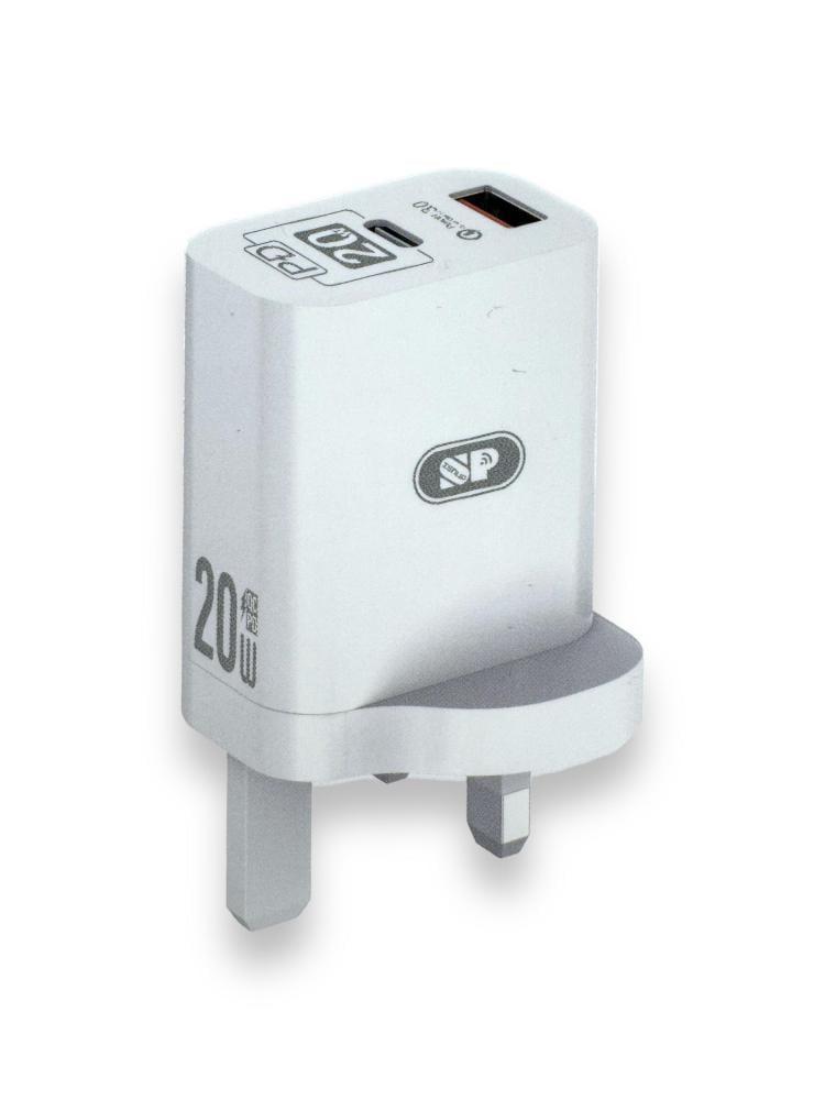 فيش شاحن اس بي 20W أبيض