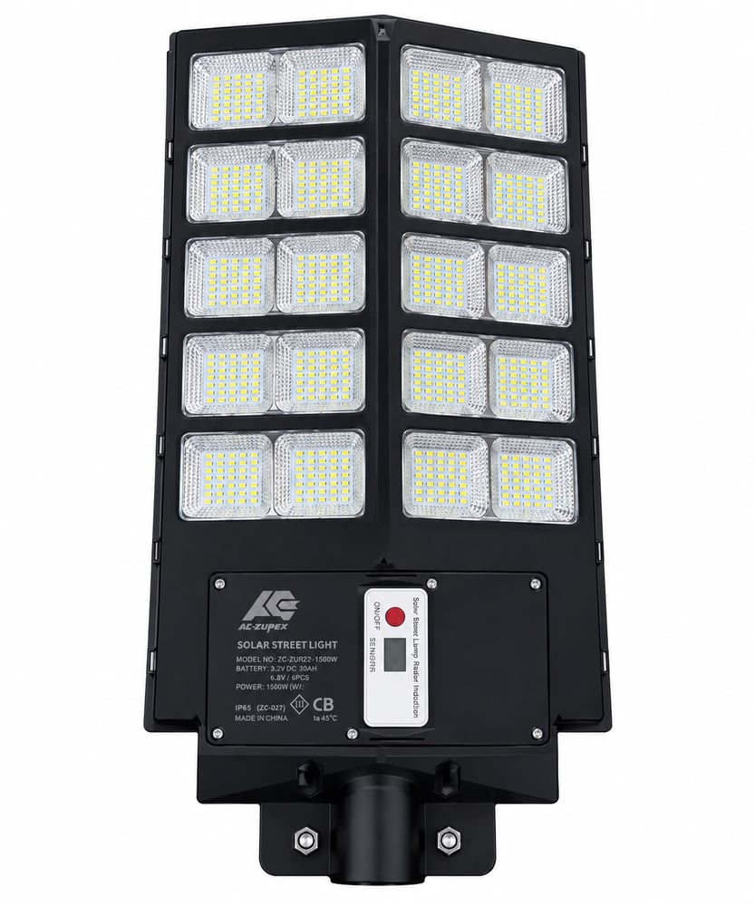 انارة شارع بالطاقة الشمسية  1500W ابيض