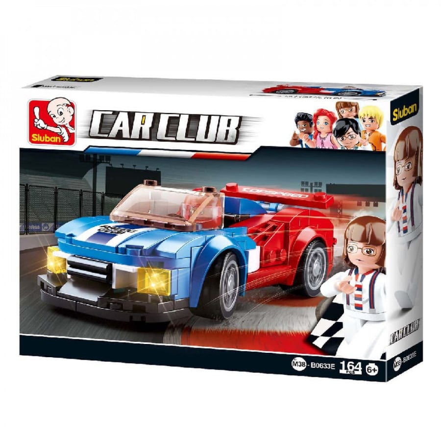 سلوبان, قطع تركيب بلاستيك, سيارة سباق, ألعاب, Sluban, Race Car,toys