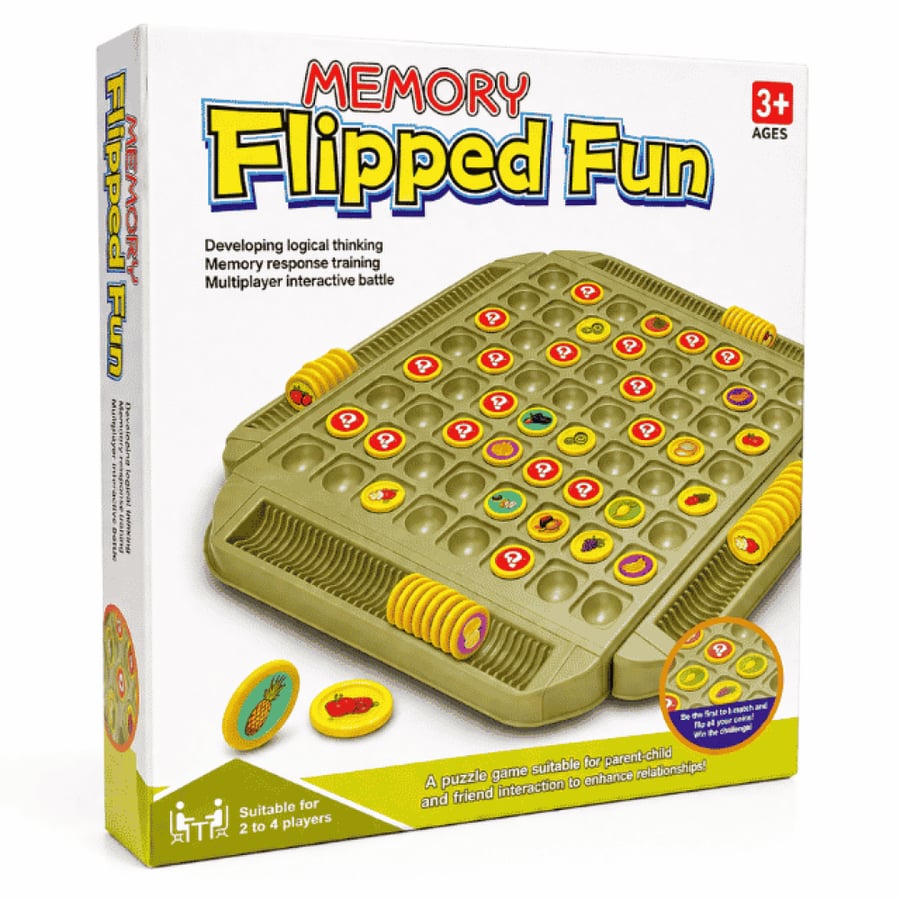 لعبة ذاكرة للأطفال Flipped Fun – 64 صورة لـ2-4 لاعبين