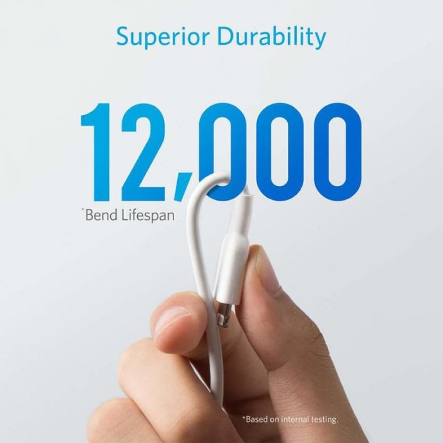 انكر - ثلاث كيابل تايب ايه الى لايتنق بطول 90 سم + شاحن سياره باوردرايف بمنفذين USB بقوة 24 واط