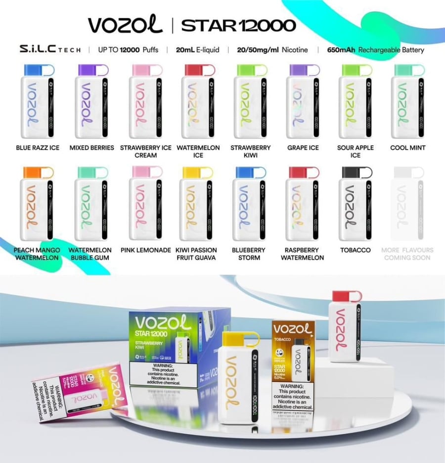 سحبة فوزول ستار 12 الف موش 20 نيكوتين VOZOL STAR