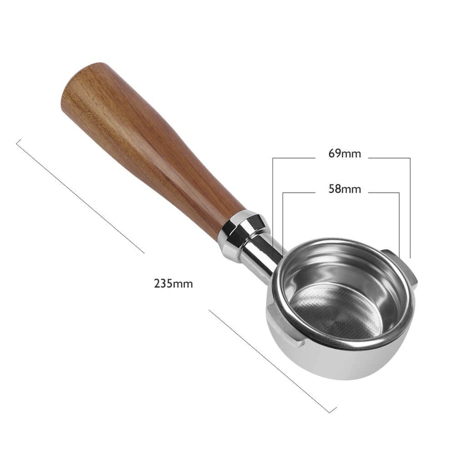 طقم بورتافلتر مكشوف الخشب الاحمر مقاس E61 58mm
