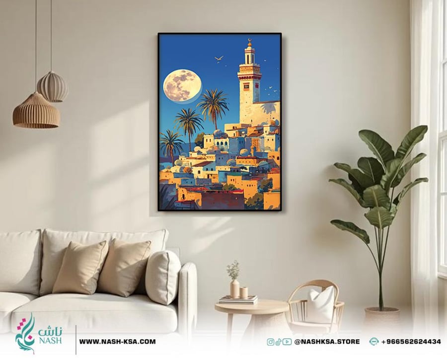 لوحة جدارية كانفس تصميم ظلال البادية