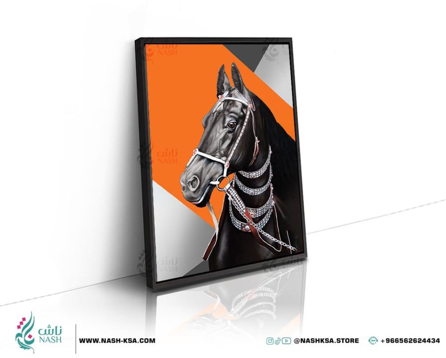 ابداع لوحة جدارية كانفس تصميم خيل القصر