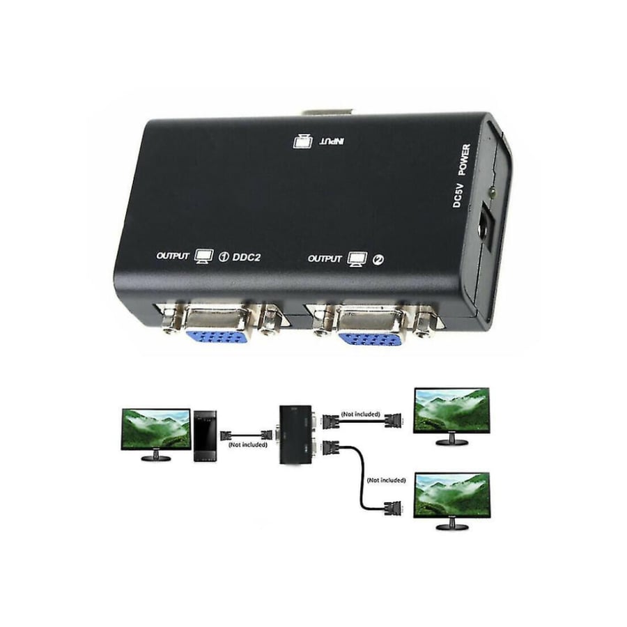 موزع سبليتر VGA لتشغيل الكمبيوتر على شاشتين