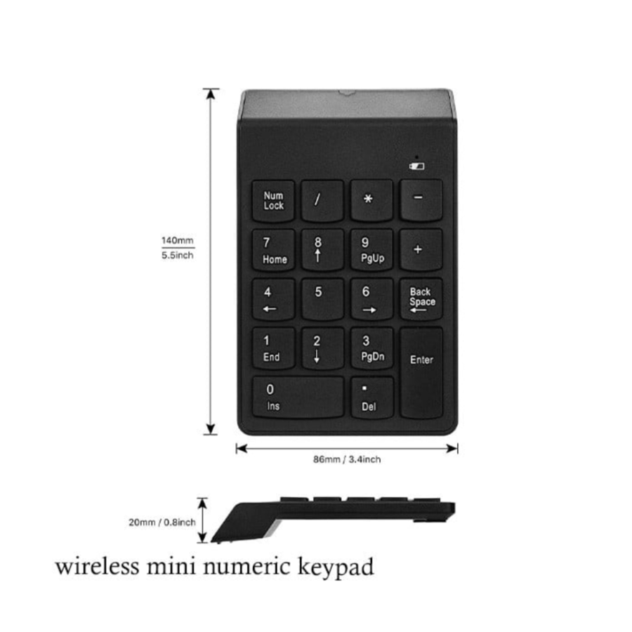 كيبورد ارقام لاسلكي صغير يركب على اللابتوب والنوت بوك / mini numeric keypad