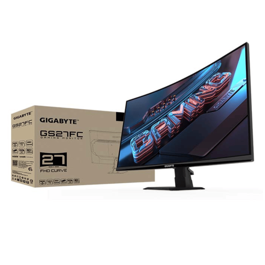 جيجابايت GS27FC شاشة العاب منحنية 27 بوصة، فل اتش دي ، ، 180 هيرتز، سرعة الاستجابة 1 ملي ثانية، - اسود