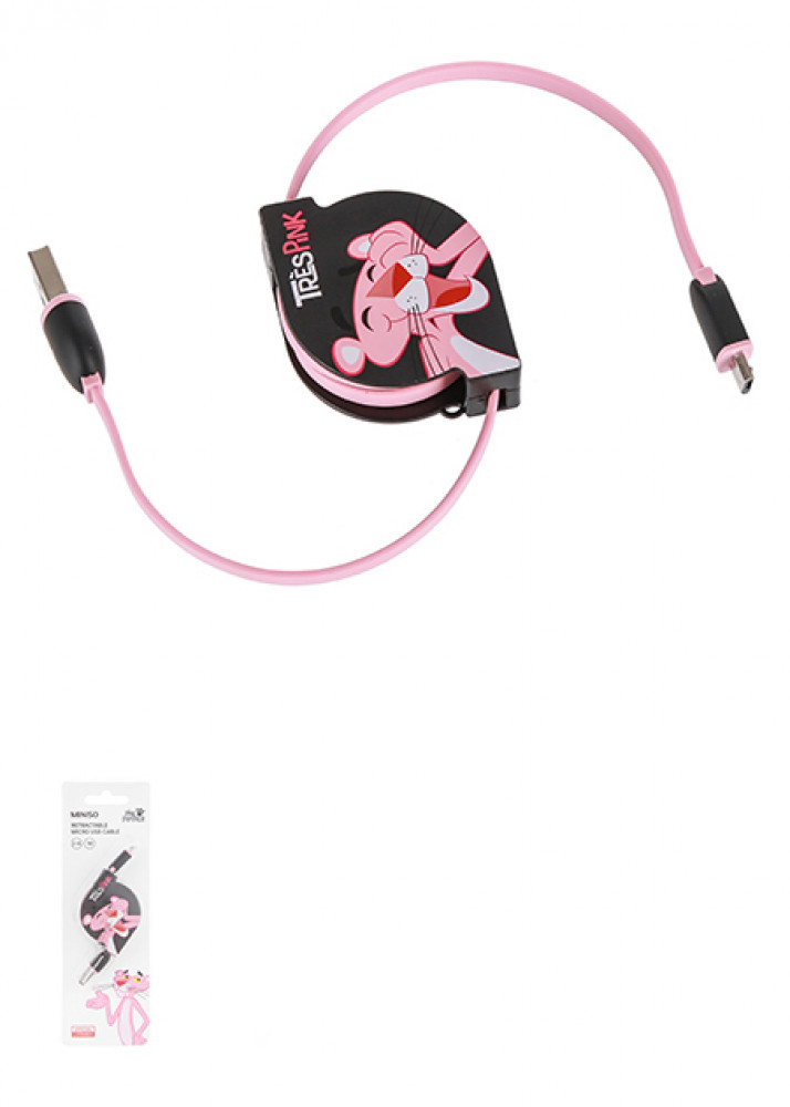 وصلة شحن مايكرو يو اس بي PINK PANTHER ( اسود )