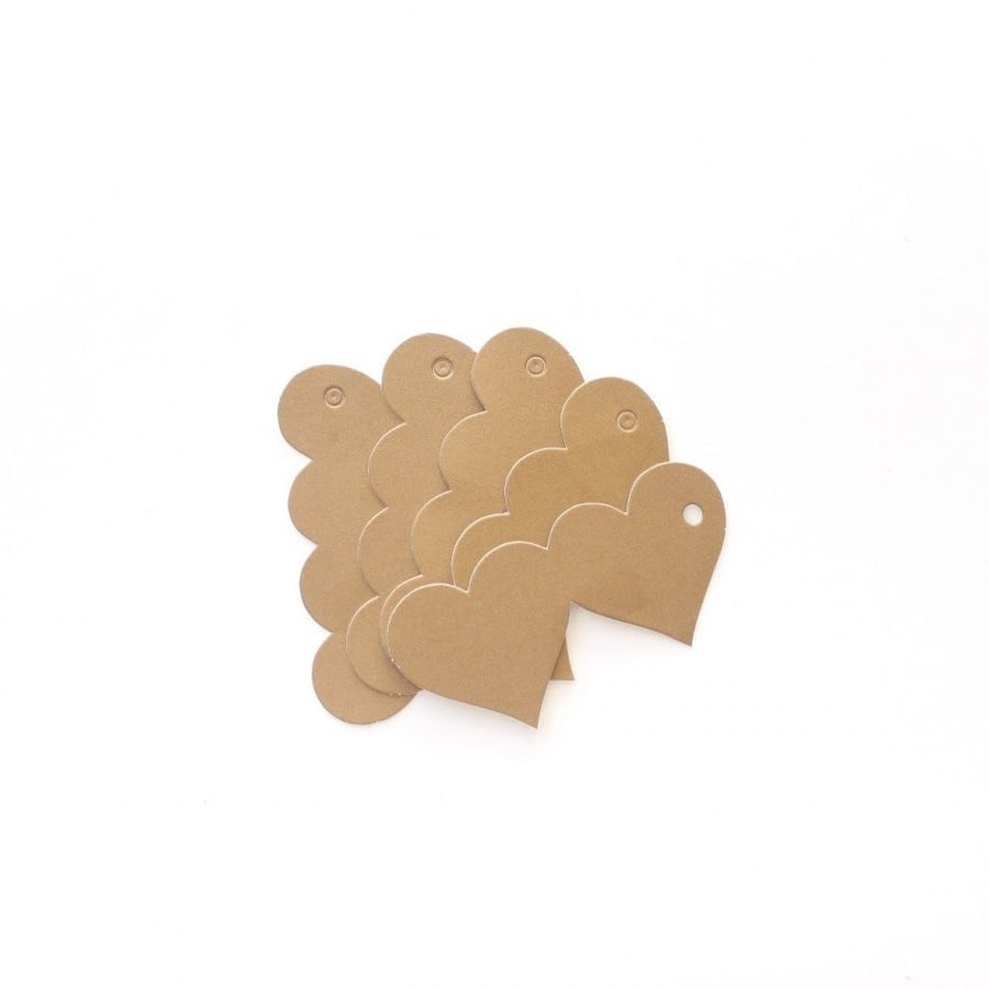 Large tag | Two gold hearts