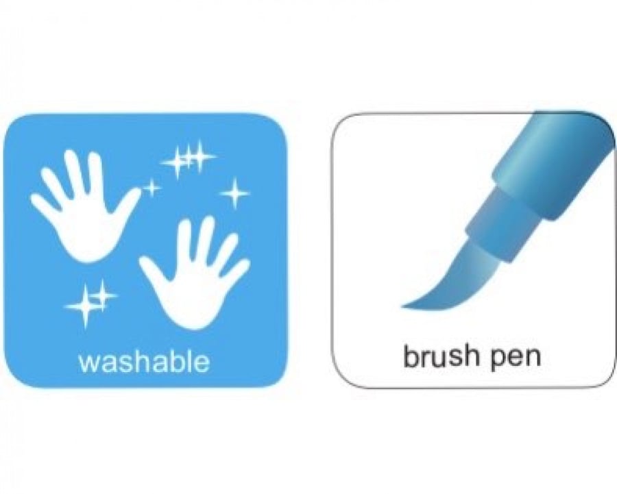 EDDICO Watercolour Brush Pens, 12 Colours