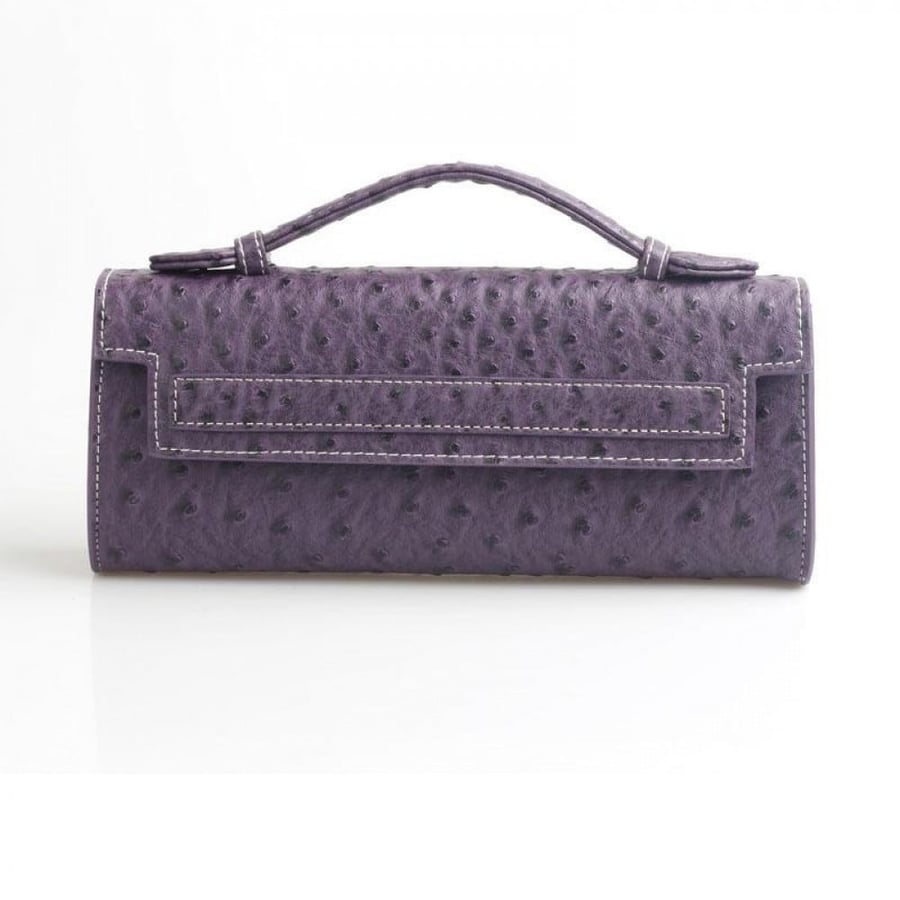 Ostrich Clutch Purple