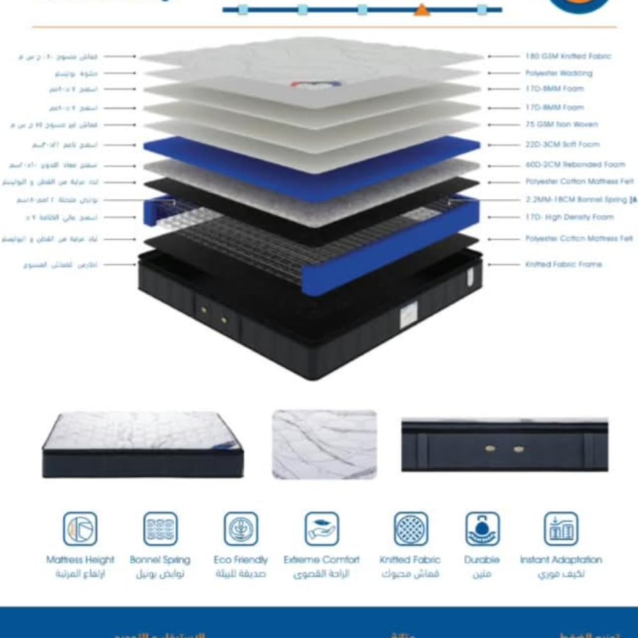 مرتبة سبلينديد بحشوة بوليستر خيار عملي لمن يبحث عن مرتبة تجمع بين الراحة والتصميم المناسب للاستخدام اليومي