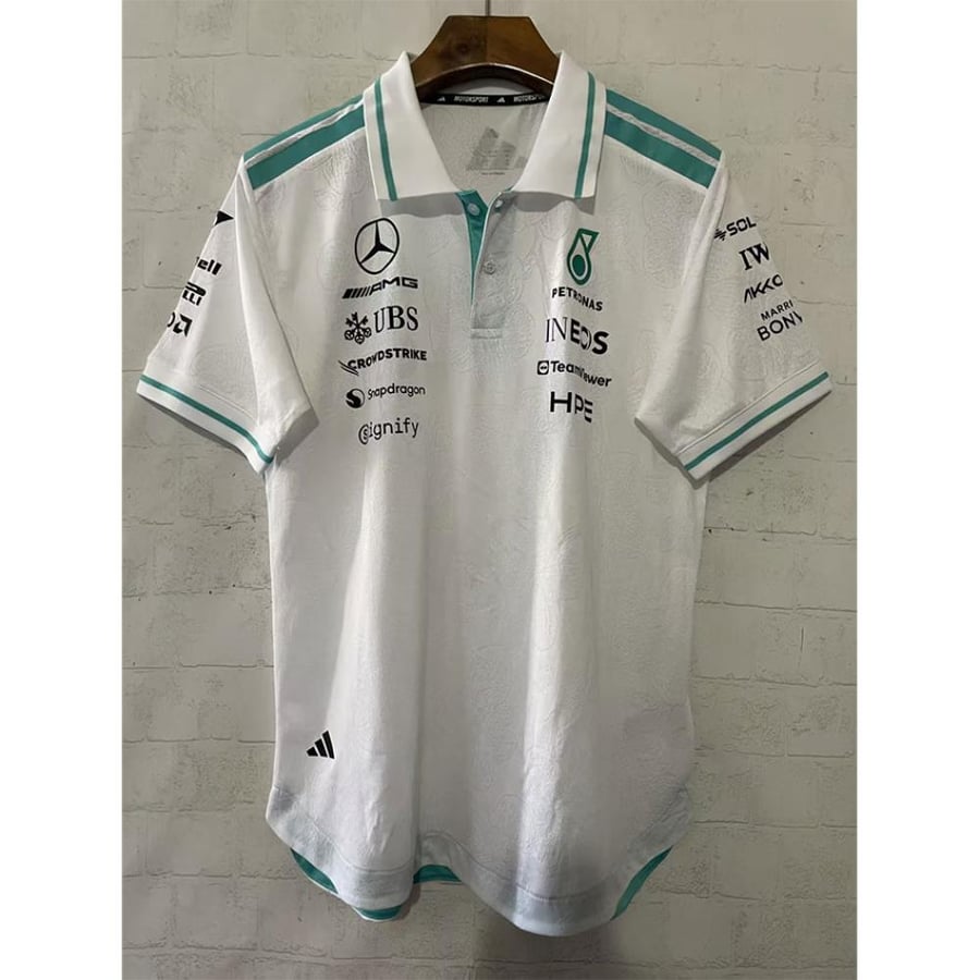تيشيرت بولو مرسيدس AMG بتروناس أبيض - Mercedes-AMG Petronas White Racing Polo