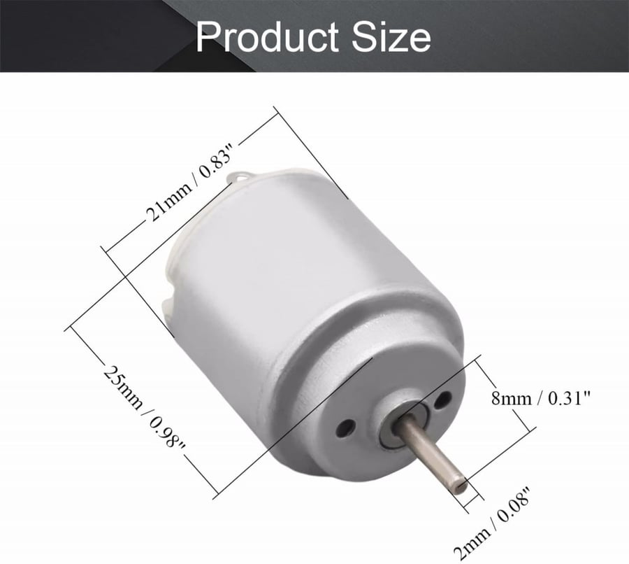 محرك DC صغير R140 | R140 DC Motor من 3 إلى 6 فولت