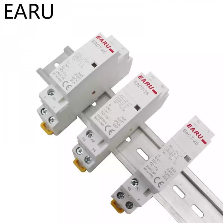 AC 220V 230V 50/60Hz Din 2P 20A 1NO 1NC  Rail Mounted Household Modular AC Contactor for Smart Home House