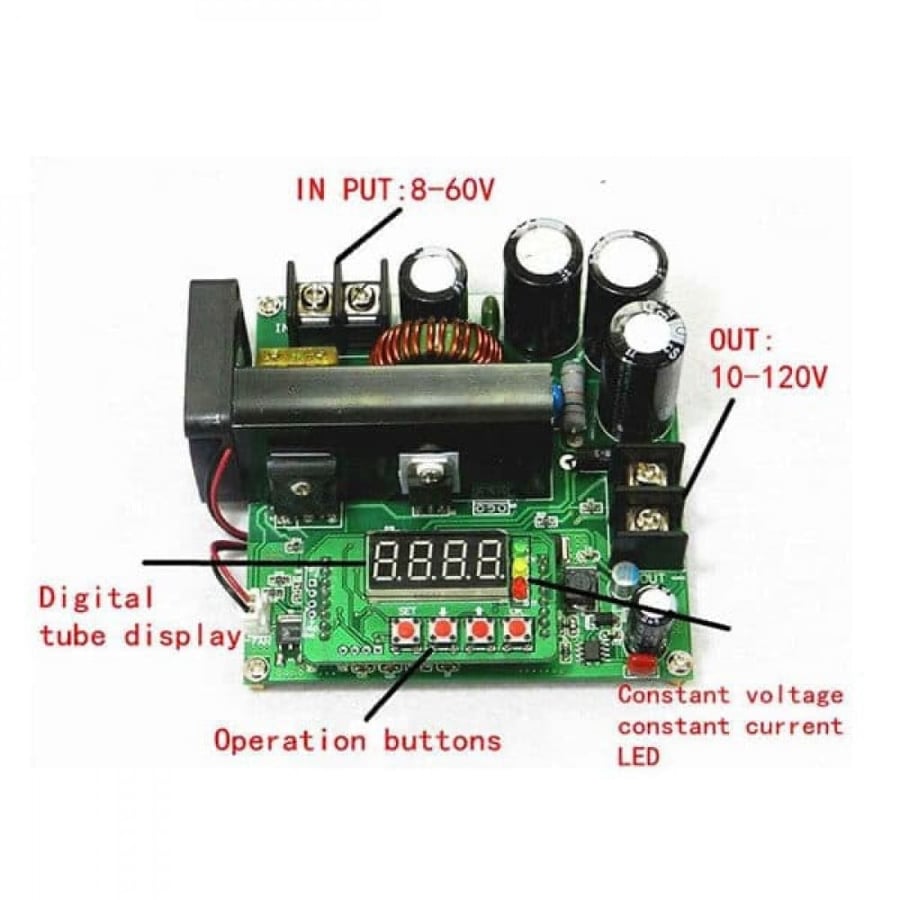 BST-900W-DC-DC-38V-Digital Boost Module great Step-up Converter Power Supply Module CC/CV LED Display 0-15A IN 8-60V OUT 10-120V