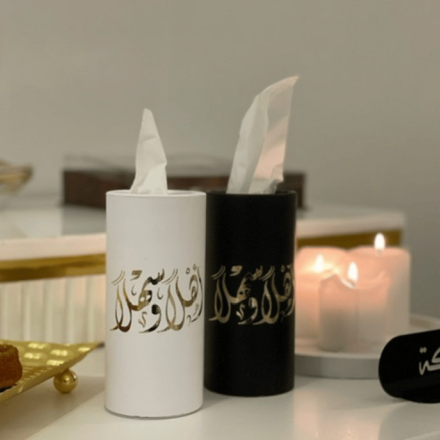 علبة مناديل اسطوانيه لتوزيعات