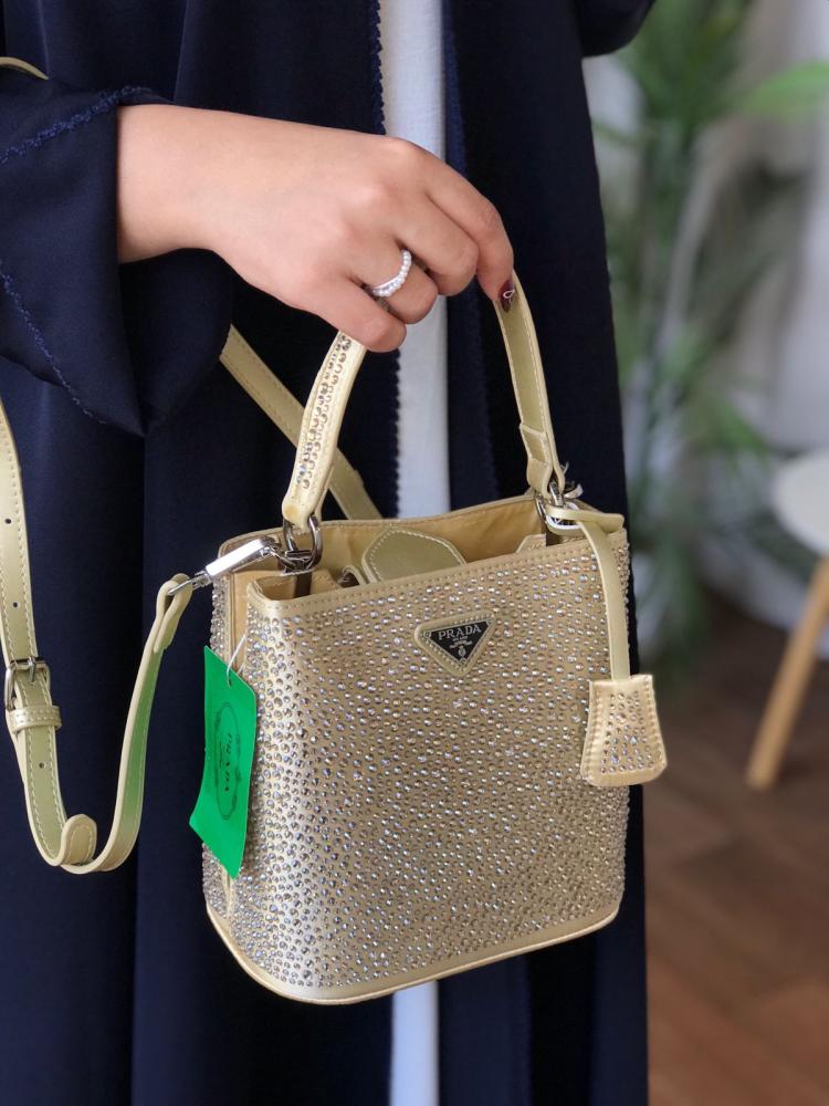 Prada bag with high quality stones and its accessories